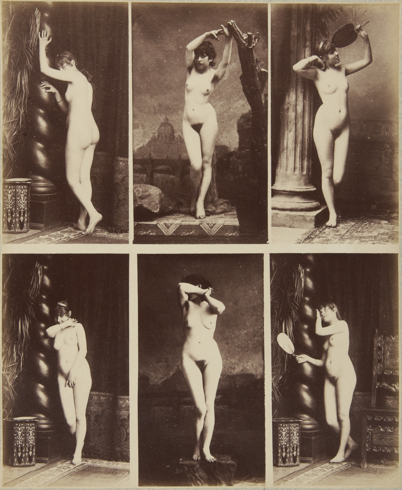 1800s Naked - Six nude female figure studies, 1870s â€“ costume cocktail